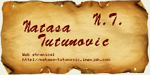 Nataša Tutunović vizit kartica